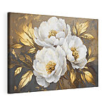 Cuadros Elegantes flores blancas con toques dorados