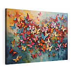Cuadros Grupo de mariposas sobre un fondo azul