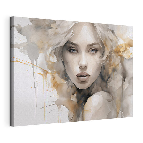 Cuadros Rostro de una mujer con una salpicadura de pintura