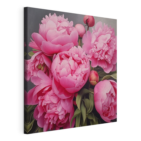 Cuadros Peonías rosas en flor, en tonos suaves