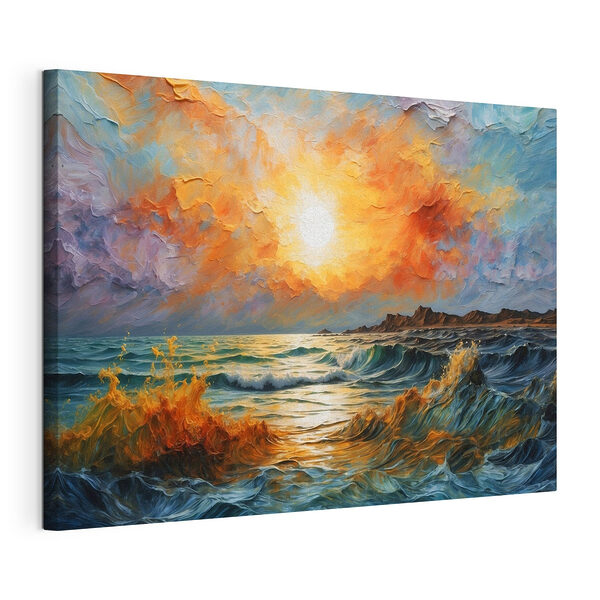 Cuadros Cuadros Cuadro que representa una puesta de sol sobre una masa de agua (SKU: s42920)