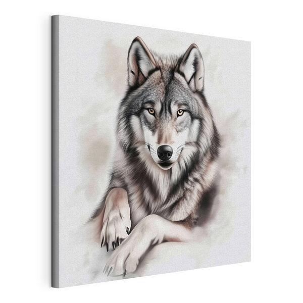 Cuadros Un lobo tumbado mirando a la cámara (SKU: s42985) Cuadros Cuadros Un lobo tumbado mirando a la cámara (SKU: s42985)