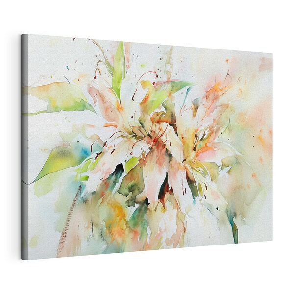 Cuadros Pintura de flores sobre una superficie blanca