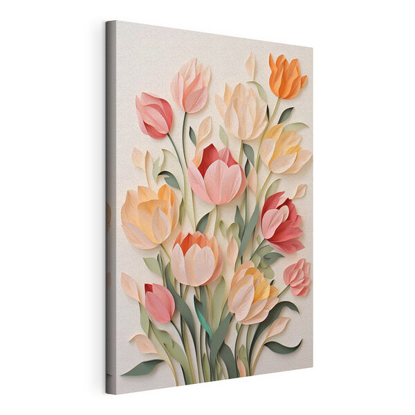 Cuadros Recorte de papel con forma de flores