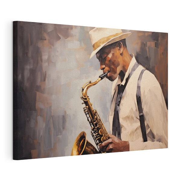 Un hombre tocando el saxofón Cuadros Un hombre tocando el saxofón