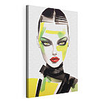 Cuadros Mujer con maquillaje verde y amarillo
