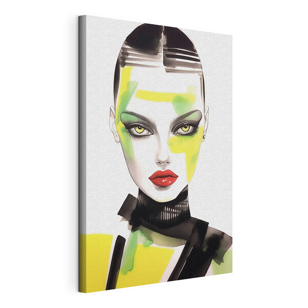Mujer con maquillaje verde y amarillo Cuadros Mujer con maquillaje verde y amarillo