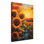 Cuadros Cuadro de girasoles en un campo
