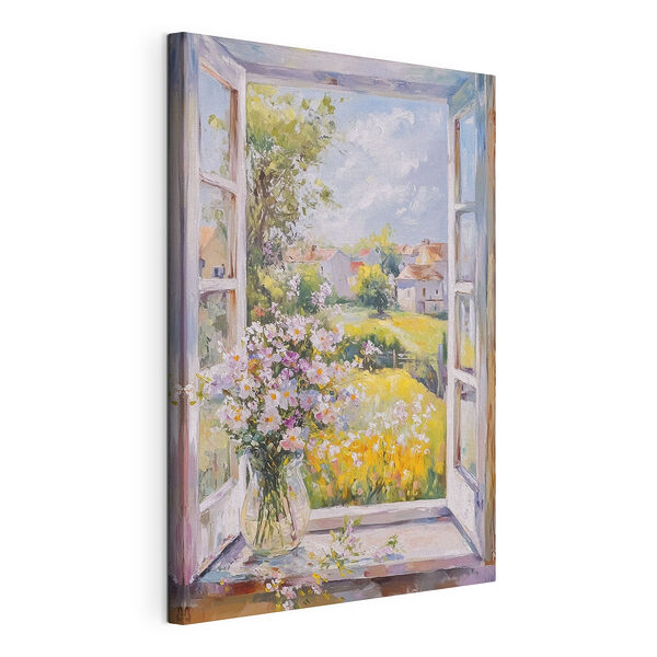 Cuadros Cuadro de una ventana con flores