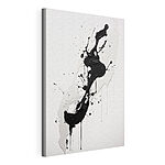 Cuadros Salpicaduras de pintura blanca y negra sobre una superficie blanca