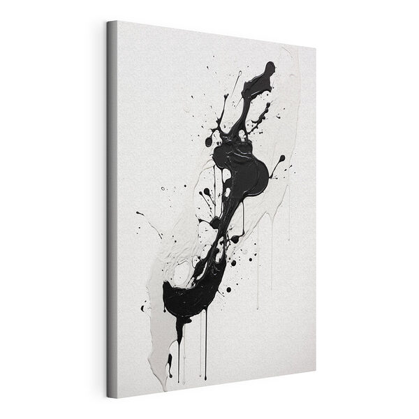 Salpicaduras de pintura blanca y negra sobre una superficie blanca Cuadros Salpicaduras de pintura blanca y negra sobre una superficie blanca
