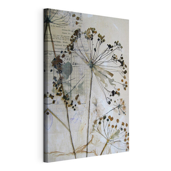 Boceto floral sobre papel antiguo Cuadros Boceto floral sobre papel antiguo