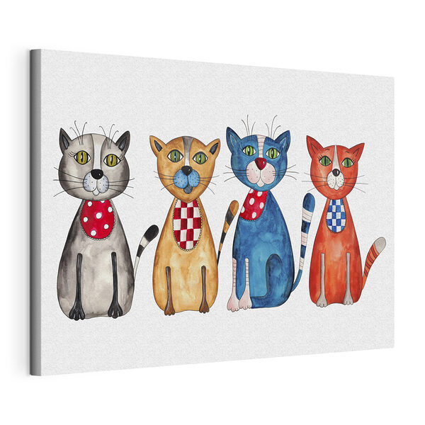 Cuadros Gato azul con una bufanda de lunares rojos y blancos (SKU: s08754) Cuadros Cuadros Gato azul con una bufanda de lunares rojos y blancos (SKU: s08754)