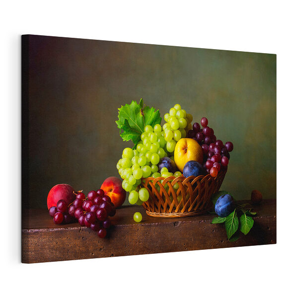 Cesta de fruta sobre una mesa Cuadros Cesta de fruta sobre una mesa