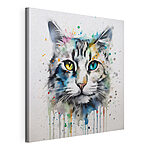 Cuadros Gato lleno de vida con ojos de colores vivos