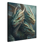 Cuadros Grupo de dragones con cuernos afilados y puntiagudos