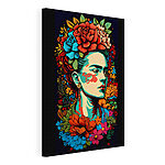 Cuadros Retrato de vivos colores adornado con flores