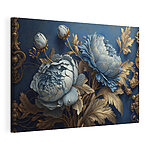 Cuadros Flores azules con detalles ornamentados