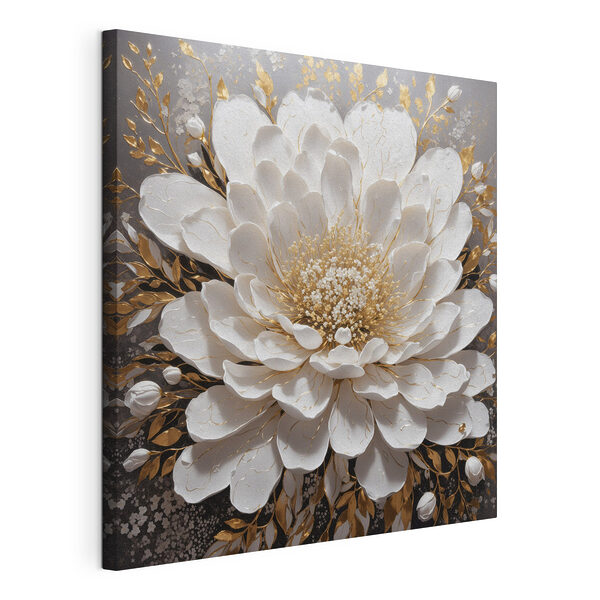 Elegante exposición de obras de arte con motivos florales blancos Cuadros Elegante exposición de obras de arte con motivos florales blancos