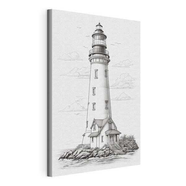 Faro con una casa y palmeras Cuadros Faro con una casa y palmeras