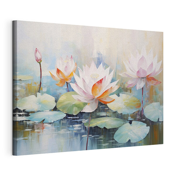 Cuadros Cuadro de flores sobre el agua