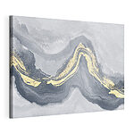 Cuadros Olas abstractas en tonos grises y crema