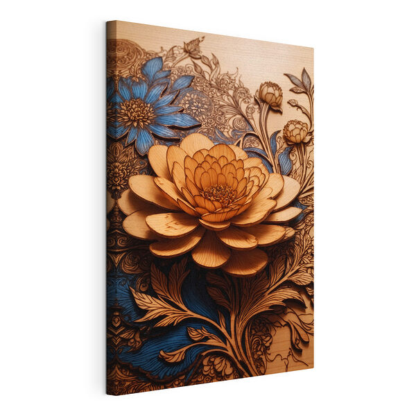 Cuadros Talla en madera de una flor