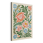 Cuadros Diseño floral colorido sobre fondo blanco