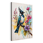 Cuadros Pájaro en una rama con flores