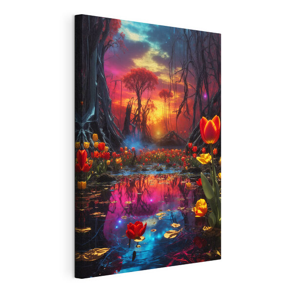 Cuadros Flores de colores en un bosque