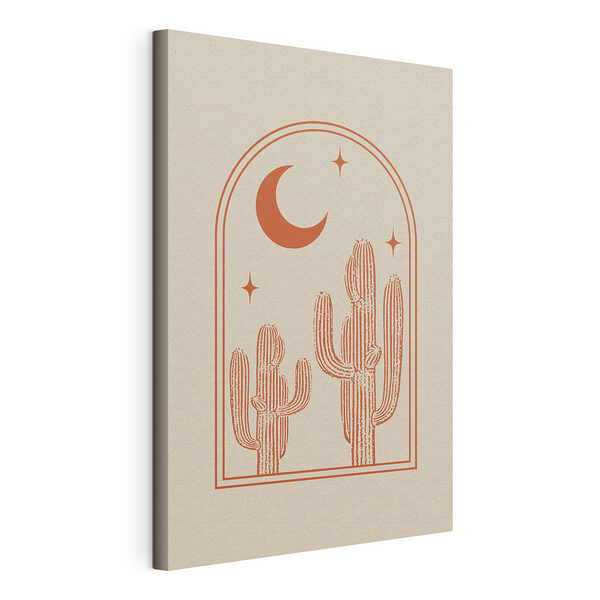 Imagen de un cactus y una luna Cuadros Imagen de un cactus y una luna