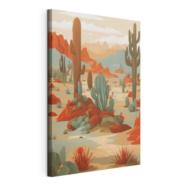 Paisaje desértico con cactus y rocas Cuadros Paisaje desértico con cactus y rocas