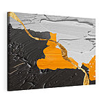 Cuadros Cuadro en blanco y negro pintado con pintura naranja y blanca