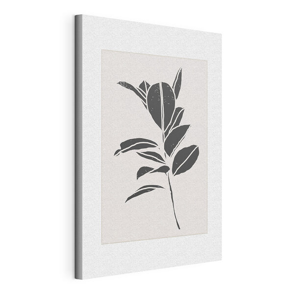 Dibujo en blanco y negro de una planta Cuadros Dibujo en blanco y negro de una planta