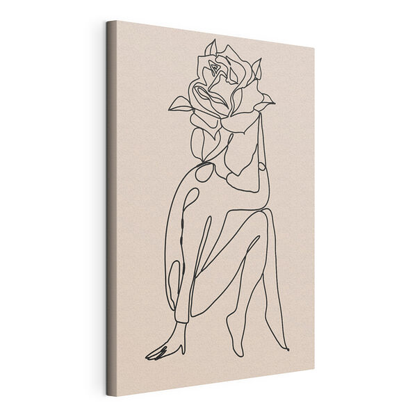 Dibujo de una persona con una rosa Cuadros Dibujo de una persona con una rosa