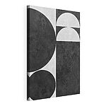 Cuadros Fondo en blanco y negro con círculos y un cuadrado
