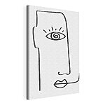 Cuadros Dibujo en blanco y negro de un rostro con un ojo y una nariz