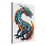 Cuadros Dragón azul y naranja