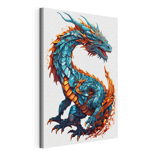 Dragón azul y naranja Cuadros Dragón azul y naranja