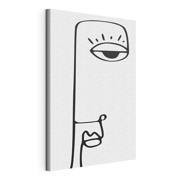 Dibujo en blanco y negro del rostro de una persona Cuadros Dibujo en blanco y negro del rostro de una persona
