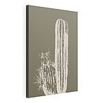 Cuadros Cactus blanco sobre fondo marrón