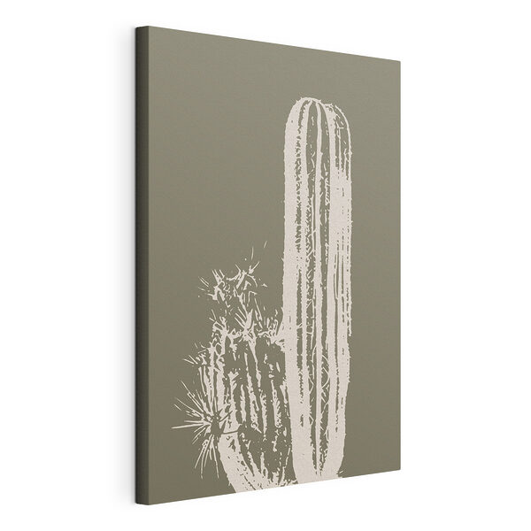 Cactus blanco sobre fondo marrón Cuadros Cactus blanco sobre fondo marrón