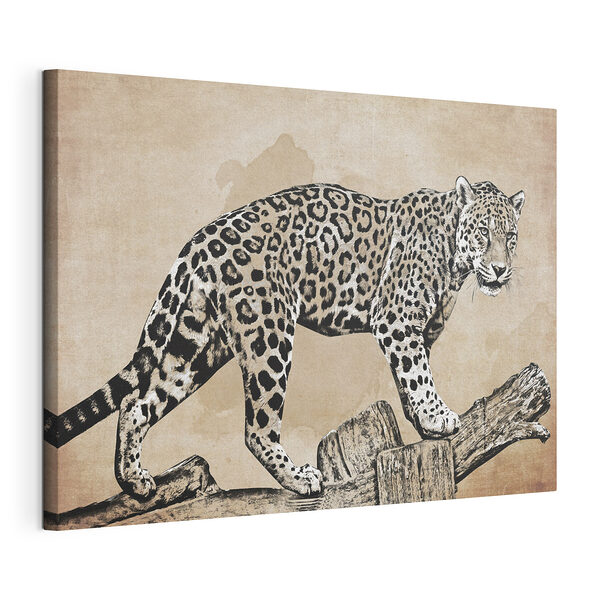 Cuadros Majestuoso leopardo posado en una rama