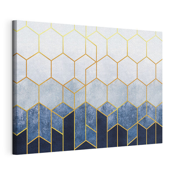 Cuadros Diseño de hexágonos azules y blancos