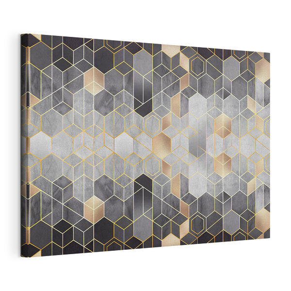 Cuadros Armonía hexagonal en monocromo