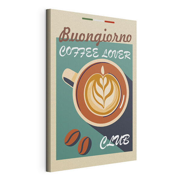 Cuadros Dibujo de una hoja en un latte art