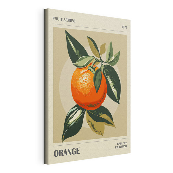 Fruta de color naranja con hojas de un verde intenso Cuadros Fruta de color naranja con hojas de un verde intenso