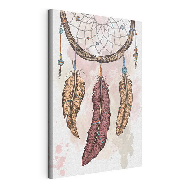 Cuadros Atrapasueños con un diseño detallado de plumas
