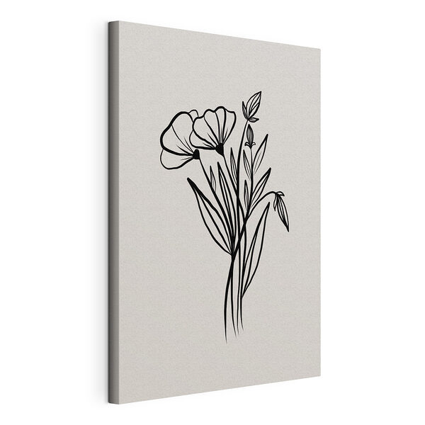 Dibujo en blanco y negro de flores Cuadros Dibujo en blanco y negro de flores