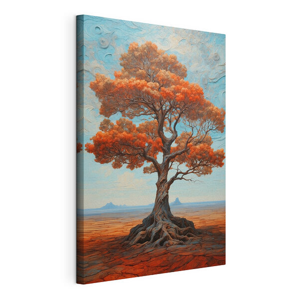 Cuadros Árbol con hojas anaranjadas